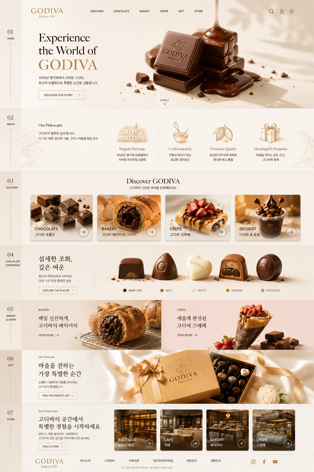 고디바 웹사이트 리디자인 시안